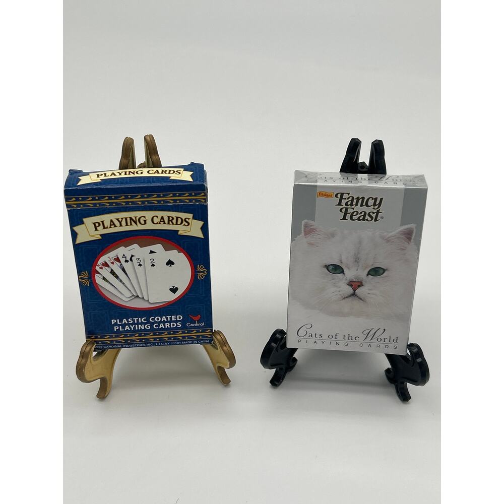 Lot of 2 Playing Card Decks Sealed Fancy Feast Cats of the World 1999 Cardinal